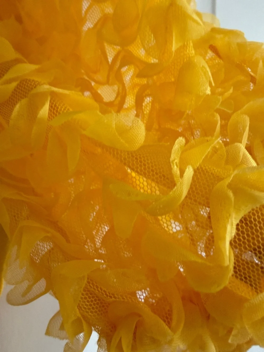 Yellow Puff Sleeve Ruffle Top - Picture 3 of 4